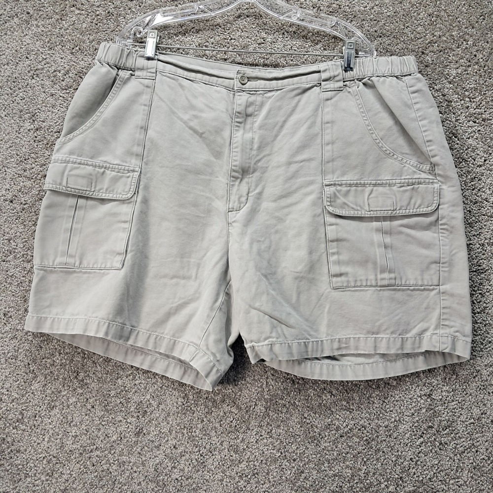 Savane Mens Cargo Shorts 44W Balsam Green Cotton Canvas Elastic Waist S7SB0159